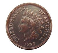 Pièce commémorative Tête d'Indien de 1860, pièce de cuivre des États-Unis, Design Vintage, pièce de Collection