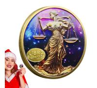 Pièce Constellation - Pièce Balance Gémeaux Vierge, Pièce Commémorative Constellation | Pièce souvenir avec signe du zodiaque, pièce de collection astrologie pour les amateurs de constellations, décor