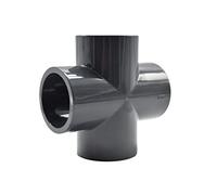 Pièce croisée en PVC | Ø 20 mm - Ø 110 mm | Répartiteur 4 voies en PVC | Manchon adhésif tous côtés | PN 16 | (Ø50 mm)