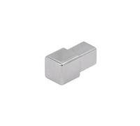 Pièce d'angle profilé carré acier inoxydable poli (H= 9 mm)