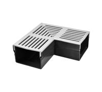 Pièce d'angle UD Pro 100 argent pour caniveau de drainage