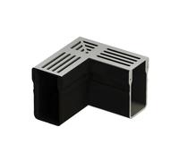 Pièce d'angle UD Pro 65 argent pour caniveau de drainage