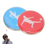 Pièce d'arbitre de football - 30 g de couleur métallique solide, disque de décision du capitaine de terrain d'herbe rouge et bleue, haute contraste en époxy protégé | 3,5 cm