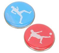 Pièce d'arbitre - Métal double face - Sélection d'ailes de football - Grande pièce bleu/rouge de 1,38 pouces avec finition époxy - Pour arbitre de football, fonctionnaires sportifs, badminton, tennis