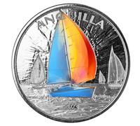 Pièce d'argent 1 oz Anguilla 2 dollars EC8 régate à voile 2023 Couleur Color