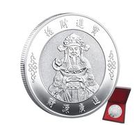 Pièce de Chance Chinoise - Pièce Porte-Bonheur du Dieu de la Richesse, Symbole Chinois de prospérité | Attirez l'argent et Les trésors généreusement avec Cette Porte-Bonheur pour Une Vie plei