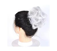 Pièce de cheveux chignon Cheveux bouclés en désordre Chignon Chignon Donut coussin de cheveux cheveux élastiques postiche synthétique for les femmes Postiches pour femmes(Grigio)