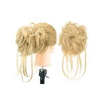 Pièce de cheveux chignon Chignon de cheveux en désordre, chignon long, chouchou, Extension de queue de cheval, postiche ondulé, bandeau Chignon Postiches pour femmes(Light Blonde)