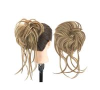Pièce de cheveux chignon Chignon de cheveux en désordre, chignon long, chouchou, Extension de queue de cheval, postiche ondulé, bandeau Chignon Postiches pour femmes(Brown Light Copper)