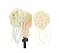 Pièce de cheveux chignon Chignon de cheveux en désordre, chignon long, chouchou, Extension de queue de cheval, postiche ondulé, bandeau Chignon Postiches pour femmes(Brown Blonde)