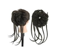 Pièce de cheveux chignon Chignon de cheveux en désordre, chignon long, chouchou, Extension de queue de cheval, postiche ondulé, bandeau Chignon Postiches pour femmes(Chocolate Brown)