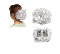 Pièce de cheveux chignon Extension de cheveux synthétiques bouclée à grand peigne, Chignon à Clip, postiche for femmes, couverture Chignon Postiches pour femmes(A-1)
