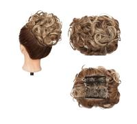 Pièce de cheveux chignon Extension de cheveux synthétiques bouclée à grand peigne, Chignon à Clip, postiche for femmes, couverture Chignon Postiches pour femmes(12H613)
