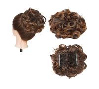 Pièce de cheveux chignon Extension de cheveux synthétiques bouclée à grand peigne, Chignon à Clip, postiche for femmes, couverture Chignon Postiches pour femmes(4T30)