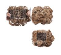 Pièce de cheveux chignon Extension de cheveux synthétiques bouclée à grand peigne, Chignon à Clip, postiche for femmes, couverture Chignon Postiches pour femmes(27H613)