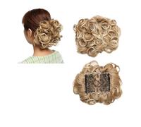 Pièce de cheveux chignon Extension de cheveux synthétiques bouclée à grand peigne, Chignon à Clip, postiche for femmes, couverture Chignon Postiches pour femmes(27T613)