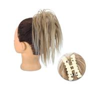 Pièce de cheveux chignon Extensions de cheveux synthétiques avec pince à griffes, Chignon moelleux, chignon noir et blond, faux postiche naturel for femmes Postiches pour femmes(27T613)