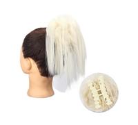 Pièce de cheveux chignon Extensions de cheveux synthétiques avec pince à griffes, Chignon moelleux, chignon noir et blond, faux postiche naturel for femmes Postiches pour femmes(60)