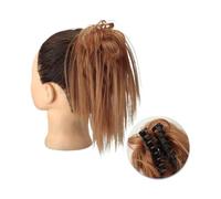 Pièce de cheveux chignon Extensions de cheveux synthétiques avec pince à griffes, Chignon moelleux, chignon noir et blond, faux postiche naturel for femmes Postiches pour femmes(30)
