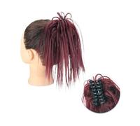 Pièce de cheveux chignon Extensions de cheveux synthétiques avec pince à griffes, Chignon moelleux, chignon noir et blond, faux postiche naturel for femmes Postiches pour femmes(99J)