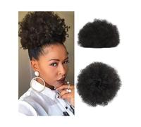 Pièce de cheveux chignon Extensions de queue de cheval bouffantes Afro bouclées, postiches synthétiques courtes for un look et un Style naturels, accessoires capillaires Postiches pour femmes(8cun-1B)