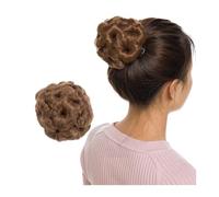Pièce de cheveux chignon Pince à griffe synthétique en Chignon faux cheveux Chignon Chignon postiche noir brun blond femmes bouclés Chignon Chignon cheveux Postiches pour femmes(Light brown)