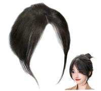 Pièce de cheveux de frange partielle, frange de pince naturelle de 9,8 pouces, toppers à cheveux humains respirants pour les femmes de cheveux réalistes Bangs de cheveux légers de cheveux humain