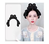 Pièce de cheveux en chignon désordonné pour femmes Cheveux anciens chinois synthétiques, perruque chignon Hanfu couvre-chef élégant coiffure ancienne photographie accessoire de danse perruques noires