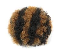 Pièce de cheveux en chignon désordonné pour femmes Extension de cheveux chignons courts crépus bouclés chignon postiche for femme, postiches synthétiques afro bouffantes avec cordon de serrage queue d