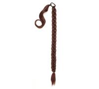 Pièce de cheveux Extensions de queue cheval synthétiques à enrouler autour du chignon avec élastique en caoutchouc, cheveux tressés ombrés Fête(33)