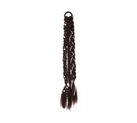Pièce de cheveux Perruque tressée tendance for filles, tresses torsadées faites à la main, queue de cheval haute, accessoires for cheveux, usage quotidien Fête(Dark Brown)