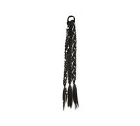 Pièce de cheveux Perruque tressée tendance for filles, tresses torsadées faites à la main, queue de cheval haute, accessoires for cheveux, usage quotidien Fête(Natural Black)
