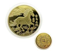 Pièce De Collection 2026 pour L'année du Cheval 4 * 4 Cm | Médaille De La Bénédiction du Cheval d'or | Pièce Commémorative pour Les Femmes | œuvre De Collection | Décoration D'exposition