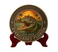 Pièce de Collection - Alligator Humoristique Pièce de Collection - Art Décoratif Décorations Marines Passionnés de Floride Amateurs d'Histoire Collectionneurs