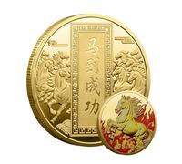 Pièce de collection pour collectionneurs, année chinoise du cheval - Cadeau idéal pour les voyages pour les fils filles, les adolescents, les femmes, les hommes