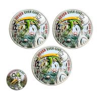 Pièce de collection « Triomphe et Courage », pièce de défi double face Grenouille Pélican amusante, jeton inspirant « Ne jamais abandonner », pour les amis et dans les moments difficiles (3pcs)