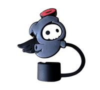 Pièce de couvercle de paille d'Halloween en silicone, embout 3D pour tasses, bouteilles, accessoires pour gobelets, bouteilles d'eau (bleu marine, 4 x 4 x 1,5)