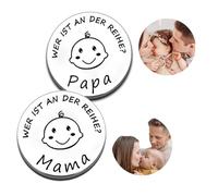 Pièce de décision amusante pour les nouveaux parents nouveau papa maman pièces de décision cadeau de baptême pour filles garçons cadeau pour les nouveaux parents pour prendre une décision (argenté)