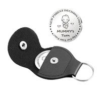 Pièce de décision pour bébé, pièce de décision parentale double face en acier inoxydable | Pièce de poche Hug Coin pour nouveaux parents, souvenir inspirant avec porte-clés en cuir