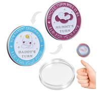 Pièce de décision pour papa, maman, cadeau de naissance, cadeau pour future maman, papa, cadeau de grossesse, cadeau de baptême pour fille, garçon, bébé, pièce de décision avec boîte en plastique