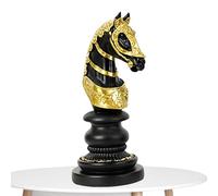 Pièce de décoration de Statue d'échecs Vintage | Roi, Dame et Cheval comme Objet de Collection | Figurine décorative pour Salon, Chambre, Bureau, hôtel, étagère