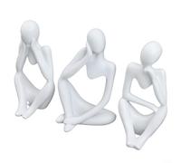 Pièce de décoration sculpturale narrative pour ajouter une touche d'élégance à tout décor d'intérieur (ensemble blanc)