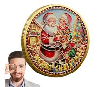 Pièce de défi de Noël, pièce de Noël - Pièce de bonhomme de neige du Père Noël - Pièce commémorative de noël, pièce Souvenir, décorations de noël, bas de noël