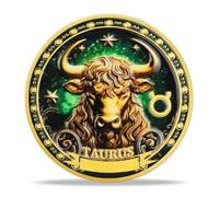 Pièce de défi du zodiaque Taureau | Médaillon signe astrologique et symbole | Jeton d'horoscope Taureau | Cadeaux commémoratifs pour les collectionneurs, les amateurs d'astrologie et les amateurs de