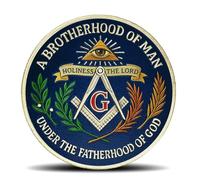 Pièce de défi maçonnique - Une fraternité de l'homme sous la paternité de Dieu symbolique avec phrase inspirante (pièce unique)