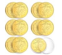 Pièce de Fée des Dents, 6 Pièces Scintillante Pièce en Or Commémorative, Pièces Dent Fairy, Pièce de Collection de Souvenirs pour Enfants Bébé Dents Croissance Cadeaux