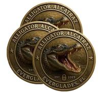 Pièce De Monnaie Alligator Alcatraz Challenge, Pièces Métalliques Collection «No-Escape» des Everglades Floride avec Motif D'alligator Féroce, Nouveau Design Amusant 2025, Cadeau(3PCS)