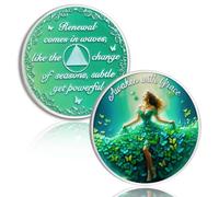 Pièce de monnaie « Awaken with Grace Sobriety », pièce AA Spring Dance - Puces AA propres et médaillon - Puce de récupération sobre avec beau verset - Cadeau de sobriété pour femme - S'applique aux