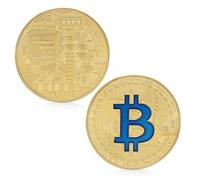 Pièce de monnaie Bitcoin-Or/Bleu KP5731