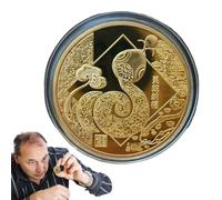 Pièce de monnaie chinoise de l'année du serpent, pièce commémorative 2025 - Souvenir rond de pièce de collection de l’année du serpent,Souvenir commémoratif pour les collègues, la famille